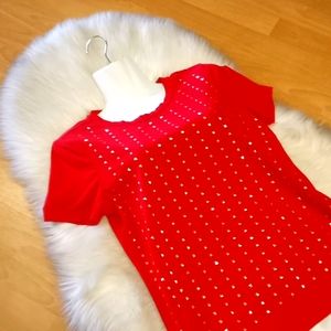 Tommy Hilfiger Gold Detailed Knit Tshirt